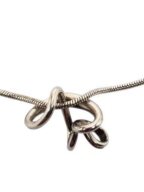 Ed Levin Sterling Silver Knot Pendant Necklace 18" #24690
